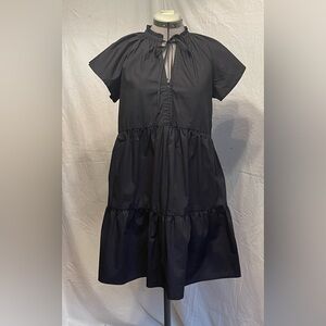 Ruffled neck a-line dress